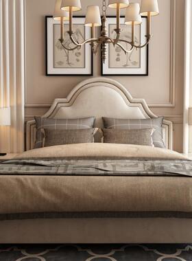 MGB78齐边北欧轻奢布艺床现代简约双人储物床美式1.8米主卧床1.5