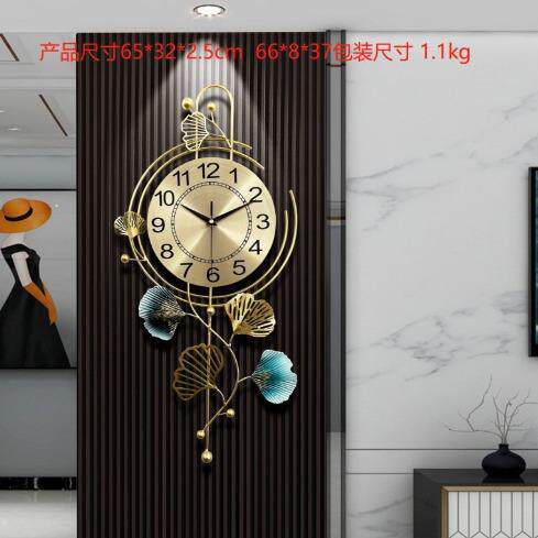 中式轻奢装饰钟表客厅餐厅时尚家用挂钟艺术创意时钟大气静音挂表