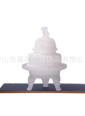 禅意新中式茶色香炉手工摆件书柜博古架茶几家居软装饰品国风摆件