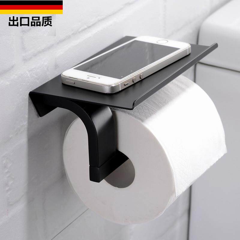 出口德国黑色纸巾架卷纸架浴室厕纸架卫生间不锈钢抽纸架五金挂件