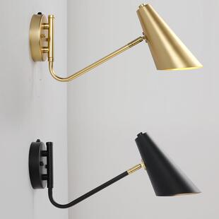 摇臂壁灯卧室床头现代简约北欧房间灯具伸缩折叠带开关护眼阅读灯