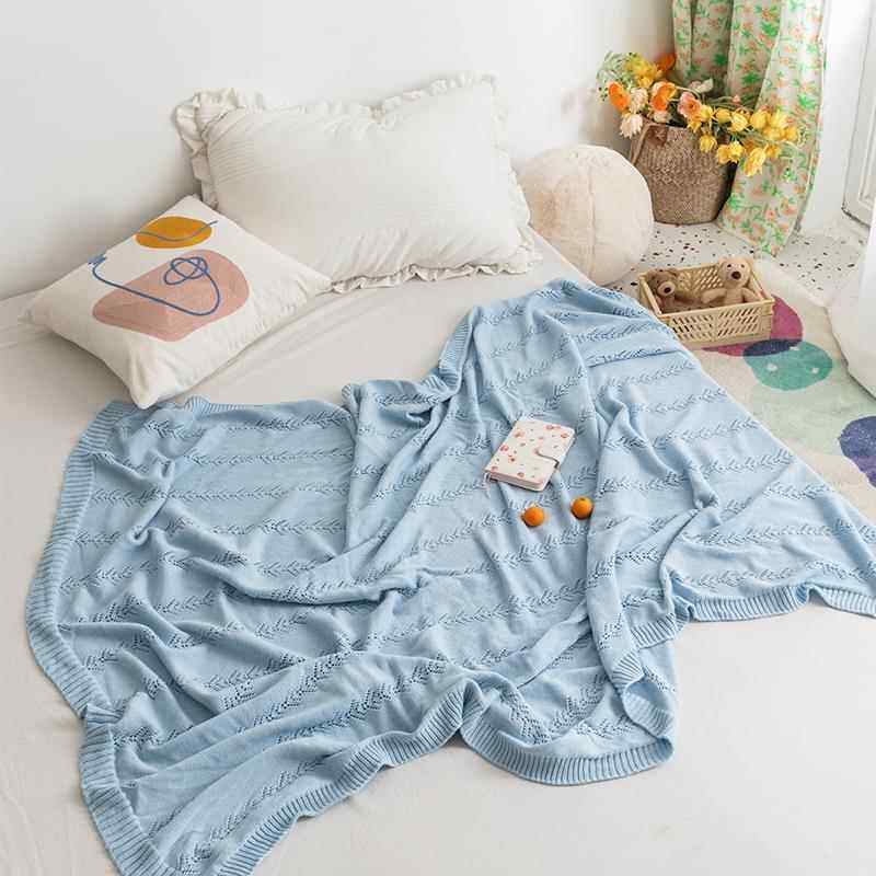 盖毯毛毯镂空毛线毯子沙发毯夏季薄款午睡毯空调休闲毯