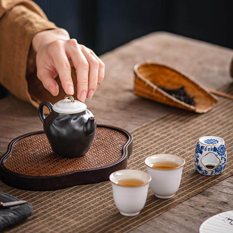 中式复古手工茶壶创意手工陶瓷壶手捏壶老泥功夫泡茶器分茶壶送礼