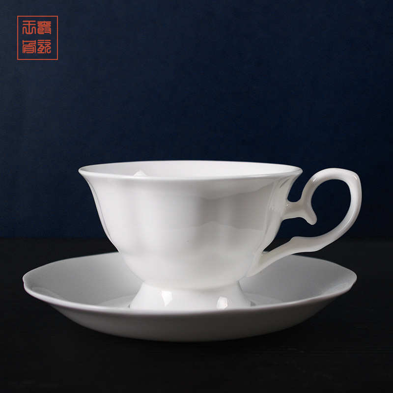 景德镇骨瓷欧式咖啡具家用套装喝茶泡茶纯白色套装陶瓷器礼品瓷