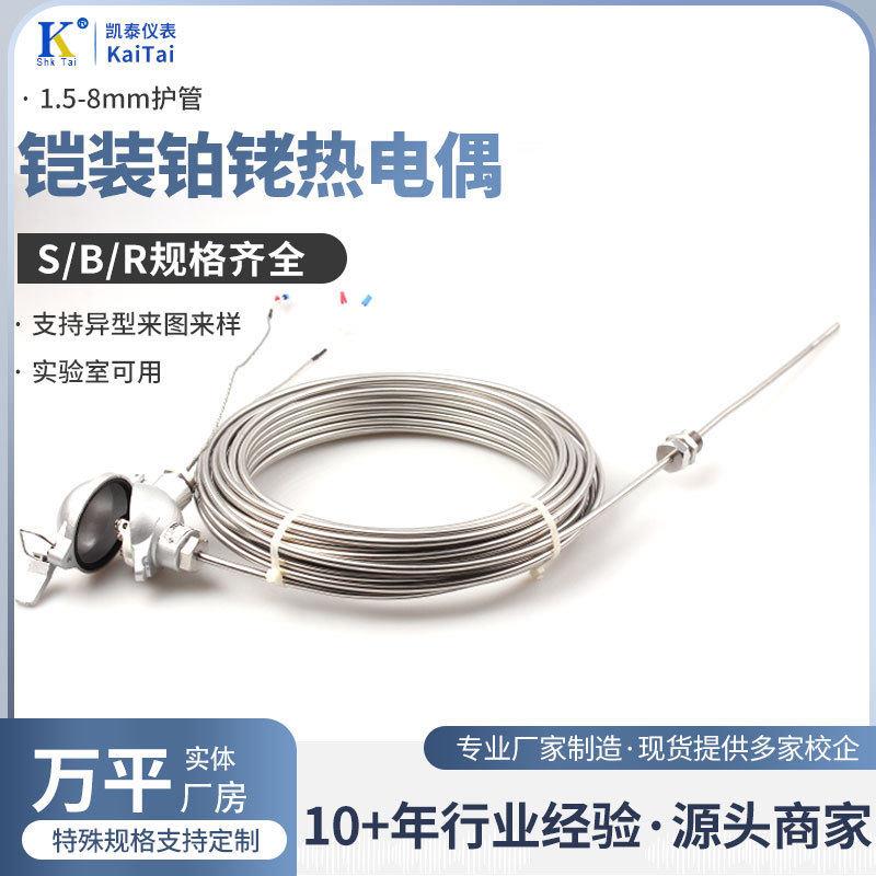 S型铠装铂铑热电WRPK-131偶SWRPK-131型B型R尺型寸齐偶全耐温国标
