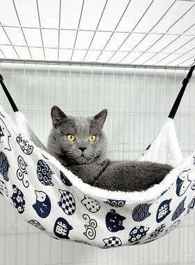 跨境现货宠物猫窝猫吊床铁笼透气双面可用挂式宠物用品猫睡袋