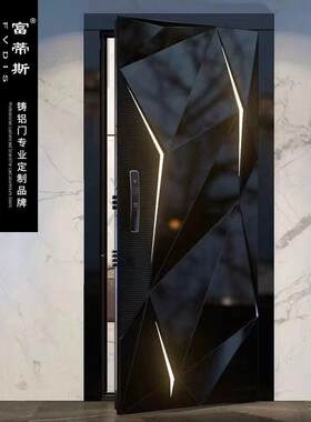 铸铝门别墅大门双门农村乡村对开 门家用自建房子母铜进户入户门
