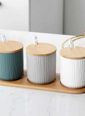 样板间厨房橱柜储物罐组合摆件饰品厨房陈设道具陈设摆件轻奢空瓶