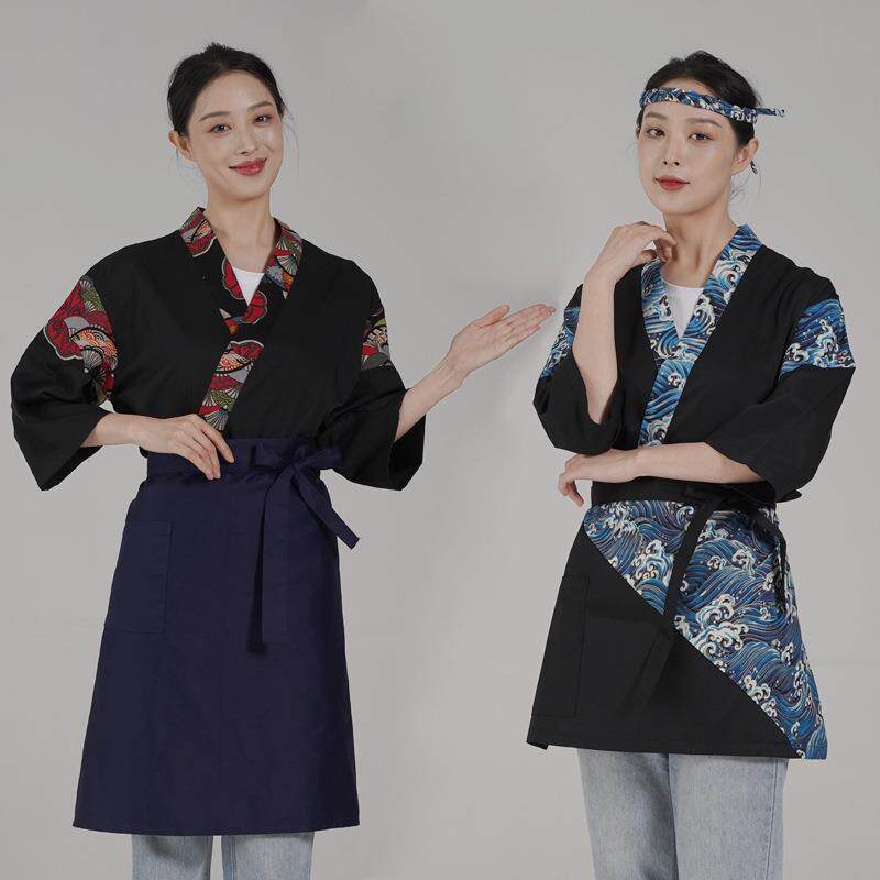 日式料理服寿司和服日韩工作服装厨师服装餐厅服务员刺绣logo