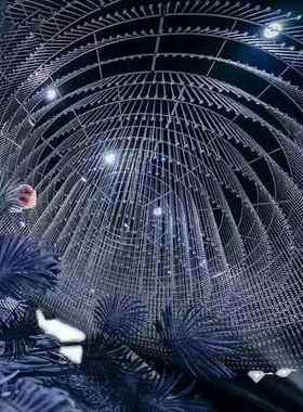 婚庆道婚具铁艺水晶珠帘吊形顶挂弧架圆F87TSST9环礼堂舞台空中布