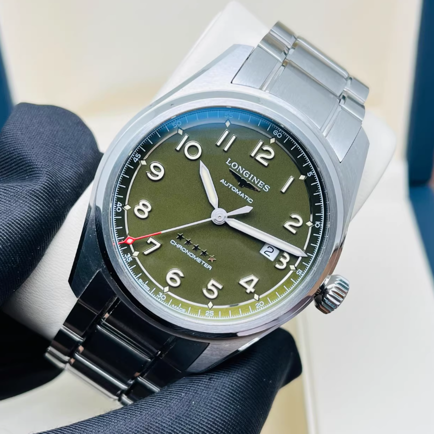 盒证[9.8新]浪琴先行者系列精钢自动机械42MM男表L3.811.4.03.6