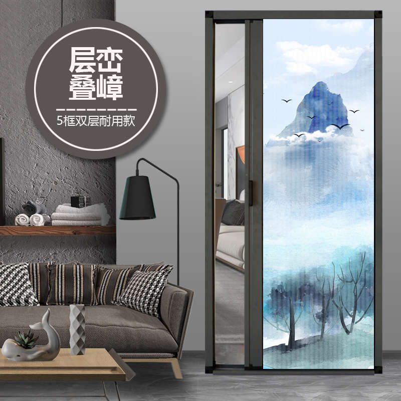 蜂巢折叠门隔断隐形推拉移门厨房卧室衣柜暗门移动门帘防风保温