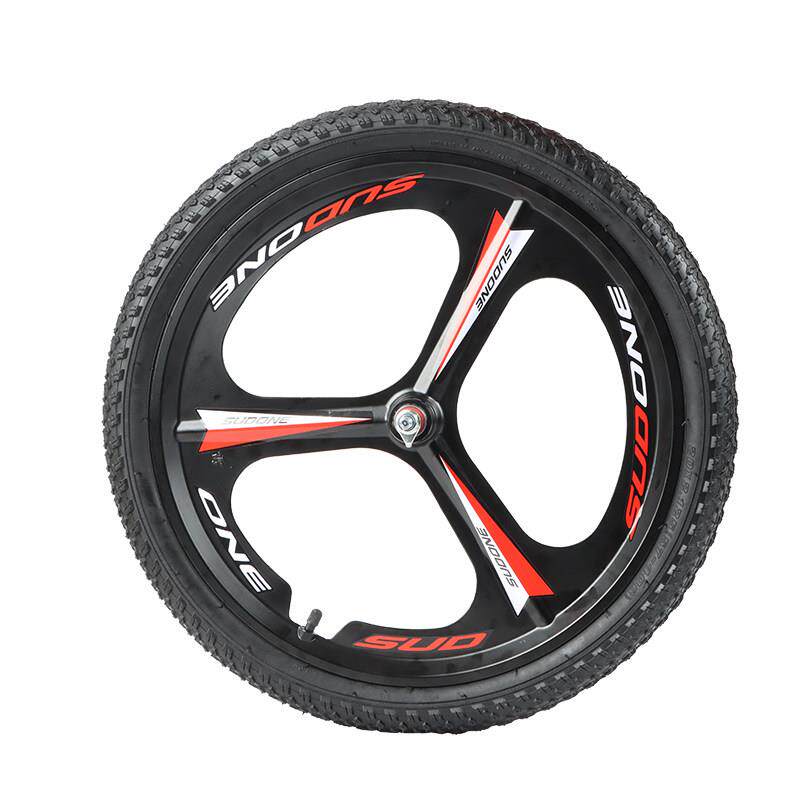 自行车山地车镁合金12/14/16寸18寸一体轮圈前后轮胎轮组轮毂总成