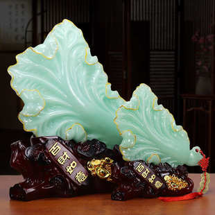 百财如意玉白菜摆件家居客厅玄关酒柜装 饰品店铺开业乔迁招财礼品