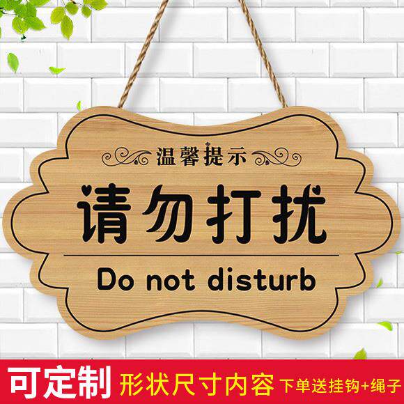 请勿打扰门挂牌创意会议学习工作中卧室请勿喧哗温馨提示门牌定制
