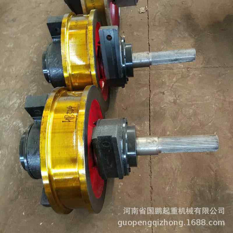 双梁小车轮驱动车龙门吊AFV行走轨道轮铸钢锻钢350单车边天行轮
