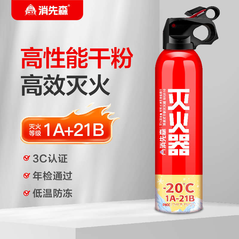 新国标干粉车用灭火器21B车载家用手提便携式小轿车年检消防认证