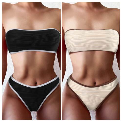 Swimsuit strapless wave bikini swimsuit for women