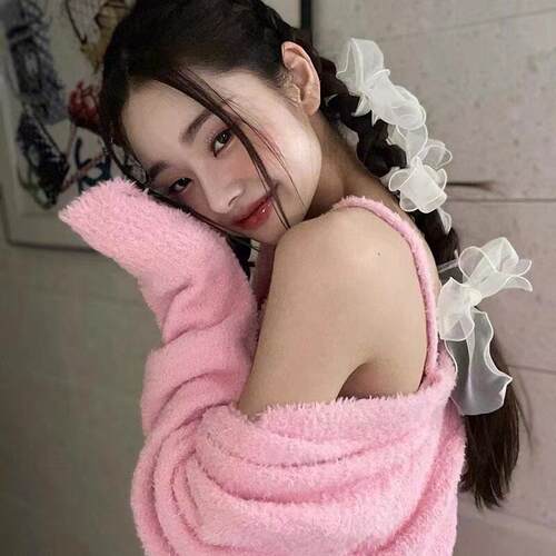 宋智雅同款发带网纱蝴蝶结飘带发饰超仙纯欲风编发头饰网红女