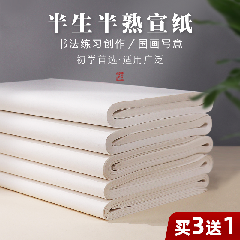 宣纸书法作品纸 半生半熟纸毛笔练字纸国画写意初学者儿童书法专