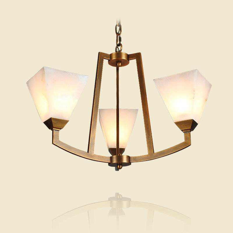 斯克诺全铜天然云石现代简约创意艺术复古客厅卧室餐厅书房吊灯