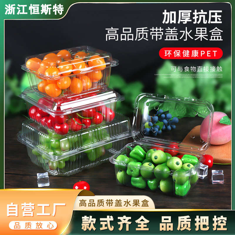 一次性水果打包盒带盖子透明塑料水果切盒生鲜果蔬蓝莓包装盒托盘