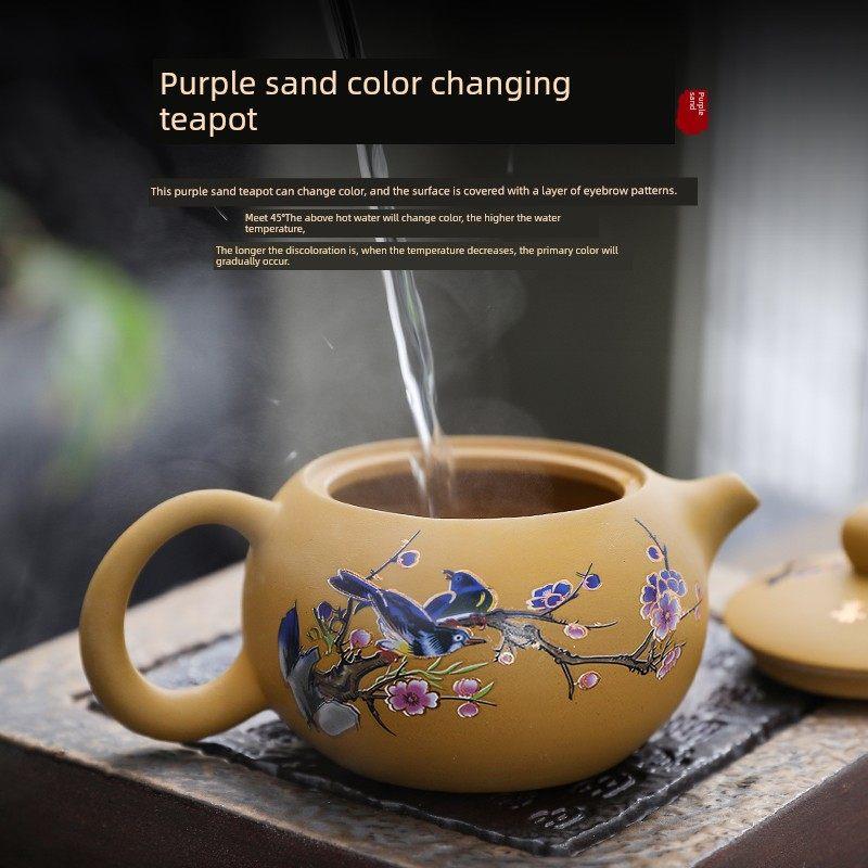宜兴紫砂壶全半手工原矿段泥溪上眉尖西石壶茶具大容量茶壶变色