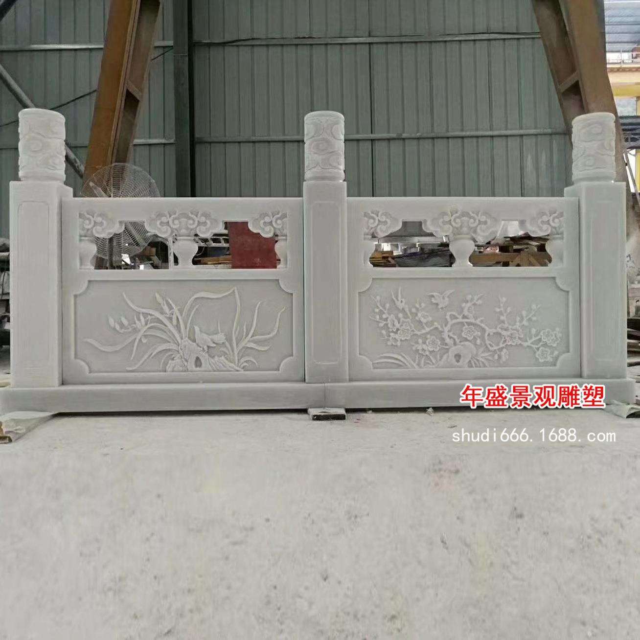福建芝麻白仿古护栏石雕升旗台十二生肖栏杆 石材栏板