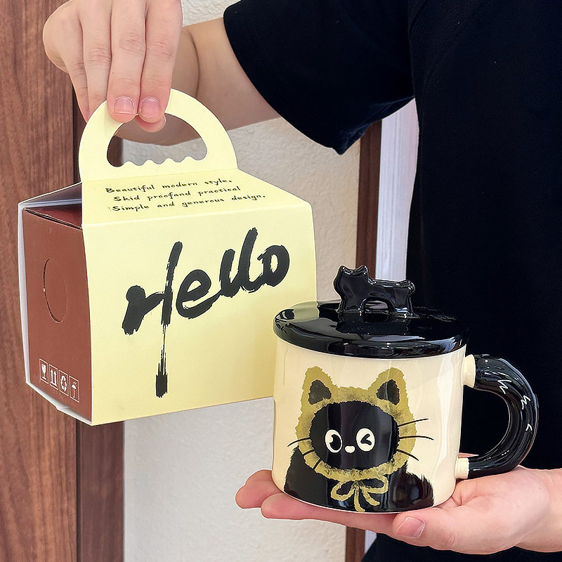 可爱猫猫杯子办公室马克杯带盖水杯情侣礼品伴手礼盒生日礼物,餐饮具,马克杯,淘宝优惠券,粉丝福利购,淘宝优惠卷
