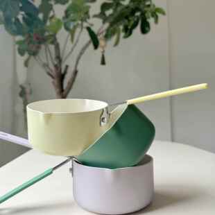 皮斯基12cm陶瓷不粘奶锅马卡龙烘焙糖水儿童辅食锅煎蛋锅milk pot