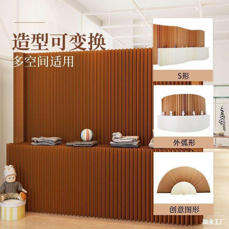 风琴隔断屏风置物展台墙房间分隔板办公室玄关餐厅可折叠隔挡板墙