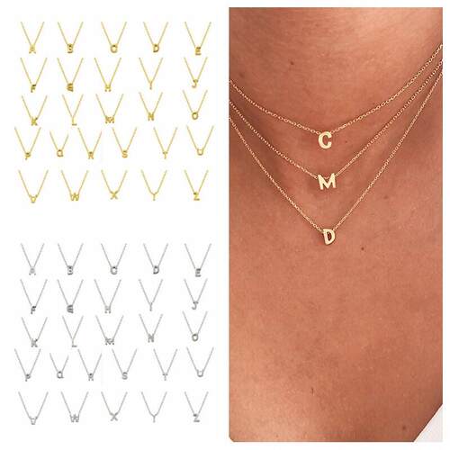 26 Letters Necklace 925 Sterling Silver Necklace For Women 2
