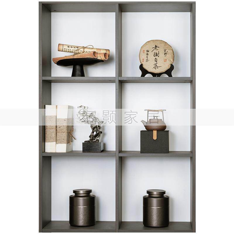 现代中式样板间软书柜书室架软装饰摆件茶品博古架HJN家居摆件装