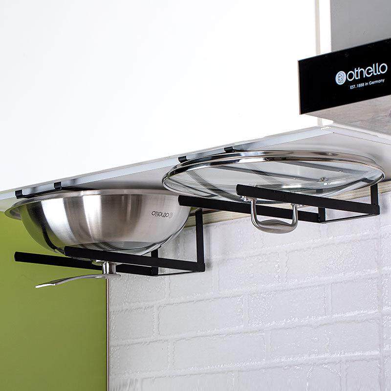 免打孔不锈钢锅盖架厨房砧板收纳架吊柜下悬挂式放锅盖置物架黑色,厨房/烹饪用具,厨房抽屉置物架,淘宝优惠券,粉丝福利购,淘宝优惠卷