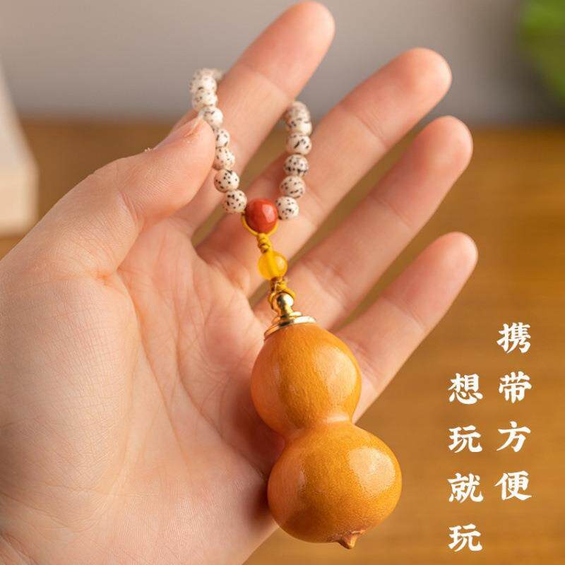 葫芦文玩手把件带龙头紫皮小手捻盘玩把玩挂件摆件可开口天然精品