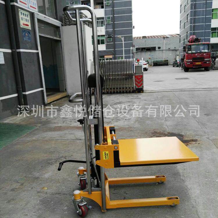 400KG迷轻型手动堆高车位脚踏式轻型工车906液你升压升降叉车降车