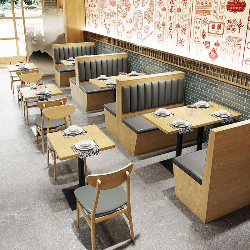 商用日式主题餐厅椅子奶茶店咖啡厅卡座沙发餐桌饭店餐馆桌椅组合