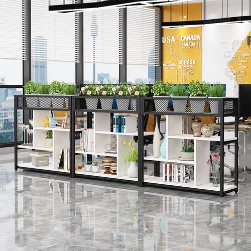 铁艺置物架咖啡厅矮隔断精品书架落地装饰展示架办公室隔断置物架