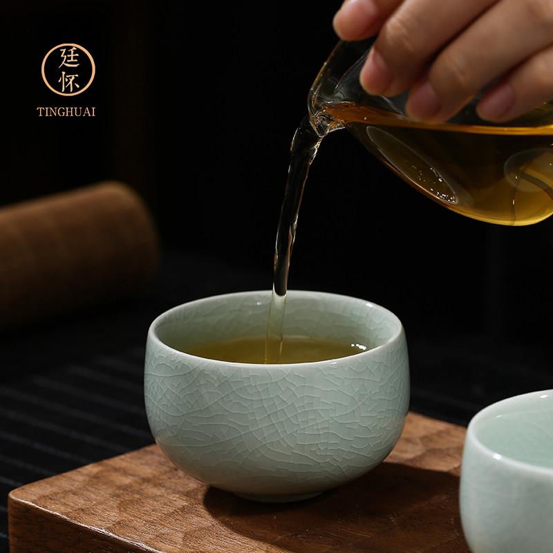 亭怀窑茶杯汝窑罗汉杯陶瓷茶杯大师杯单杯汝瓷开片个人杯