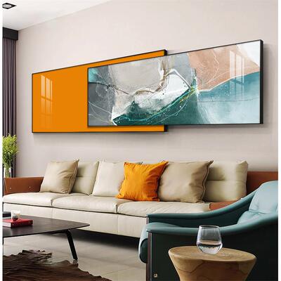 客厅装饰画现代简约抽象几何创意叠加组合沙发背景墙挂画轻奢壁画