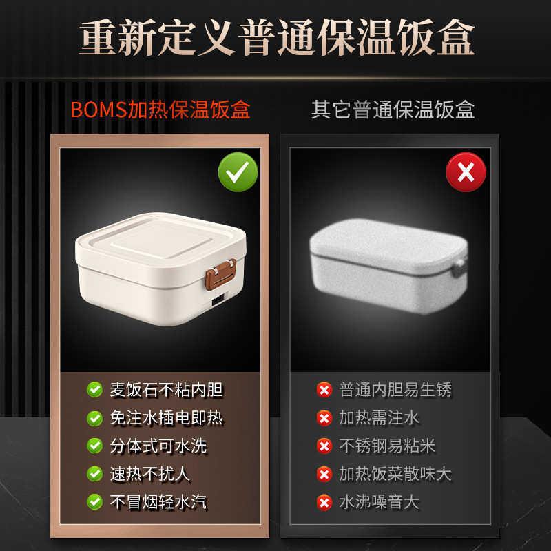 保温便当电加热带饭餐盒免 饭盒便携式插电热盒注水上班族午