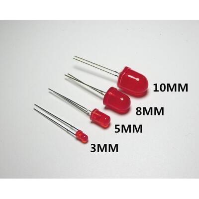 10mm发光二极管 F10直插LED灯珠发光灯 3V5V6V9V12V24V36V220V