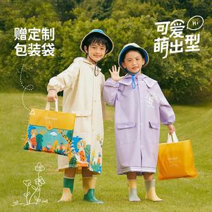 儿童雨衣日系幼儿园男童女童小孩上学专用带书包位防雨服卡通雨披
