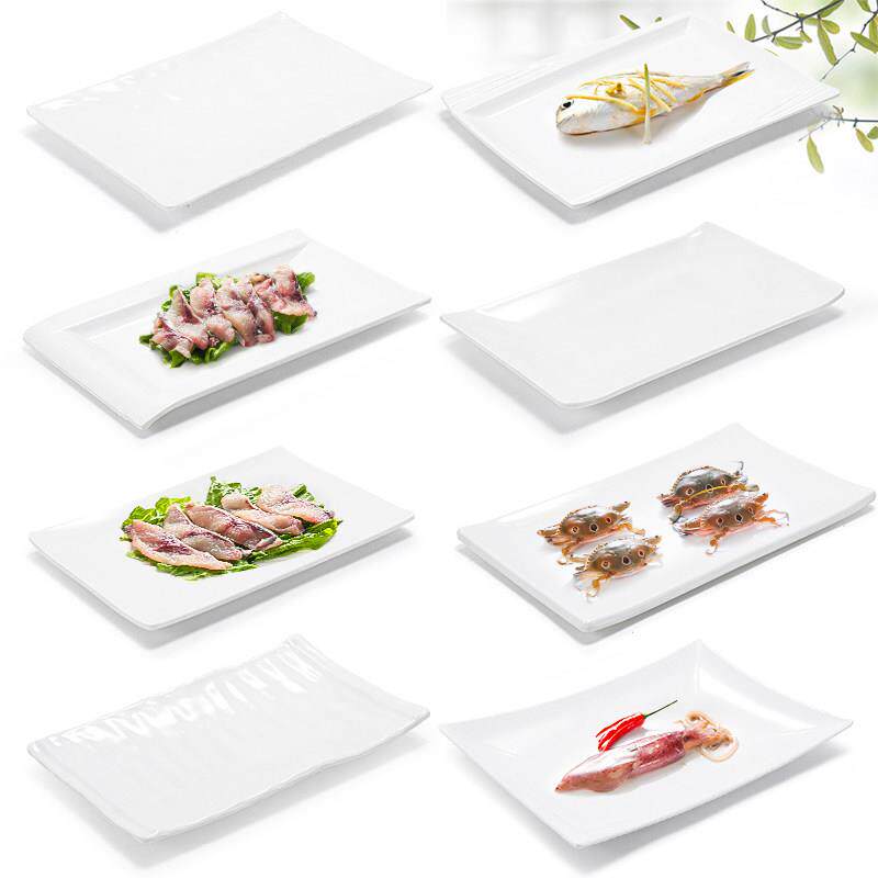 火盘子10形个装密胺长方商用锅塑料仿瓷盘子火酒店餐厅锅配菜REO