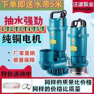 全銅線農用單相潛水泵22魚01寸泵2寸3寸4SVV澆塘抽水機清地水家用