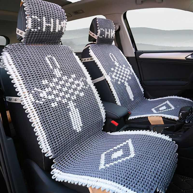 汽车坐垫四季通用手编冰丝汽车凉垫通风透气编织坐垫亚麻座椅垫
