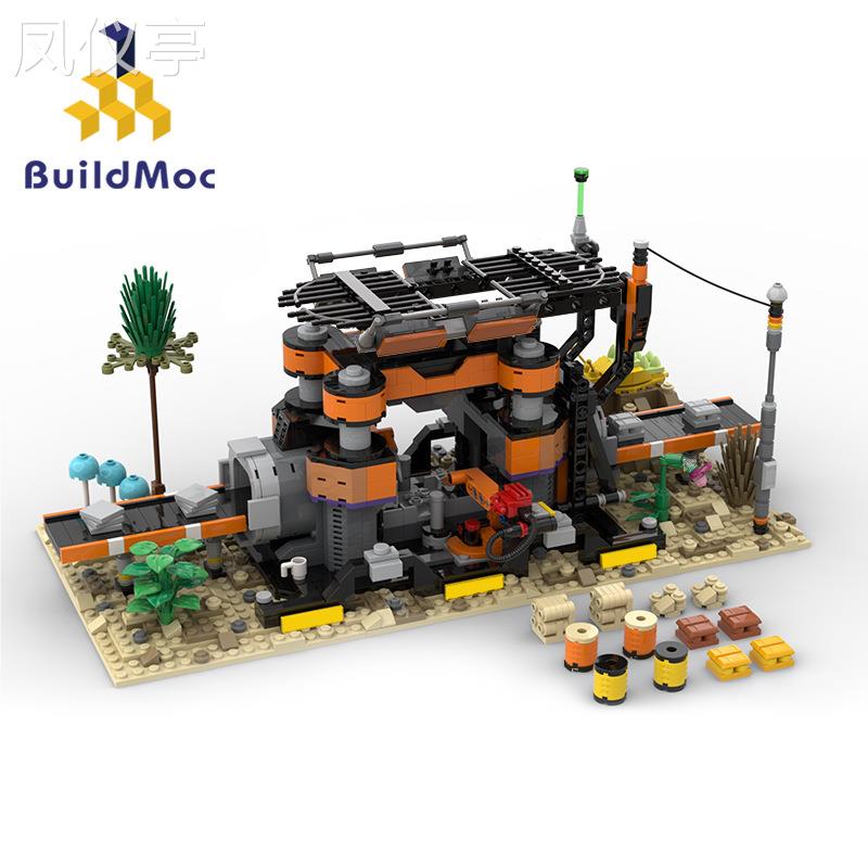 BuildMoc兼容小颗粒街景积木玩具MOC-128471幸福工厂