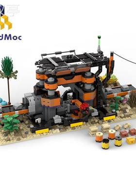 BuildMoc兼容小颗粒街景积木玩具MOC-128471幸福工厂