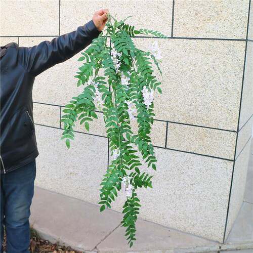 仿真紫藤花 森系婚礼花艺软装工程装饰假花 豆槐壁挂绿植
