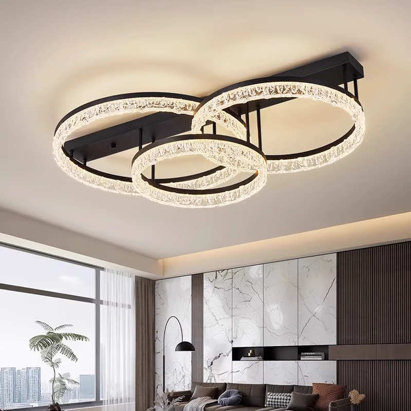 灯具意屋式主轻灯圆环全卧室奢新款大气客厅吸顶灯裂纹灯2025年冰